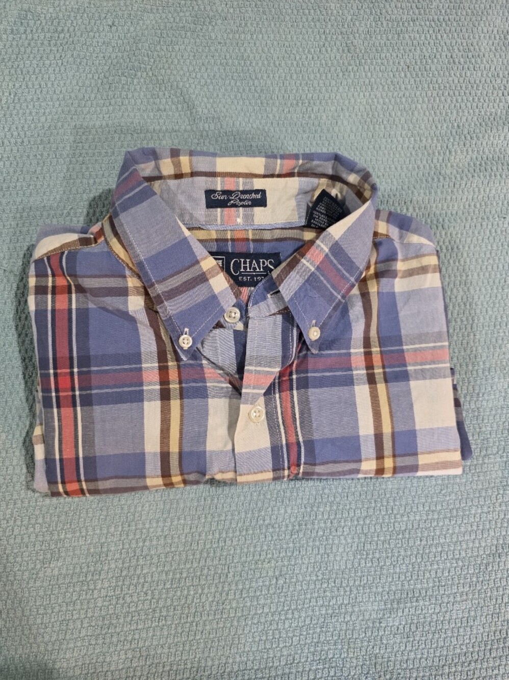 Chaps Men's Blue Plaid Button-Up Shirt